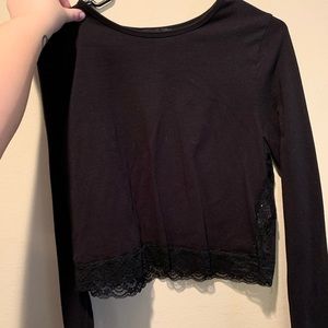 Long Sleeve Lace Crop Plus Size